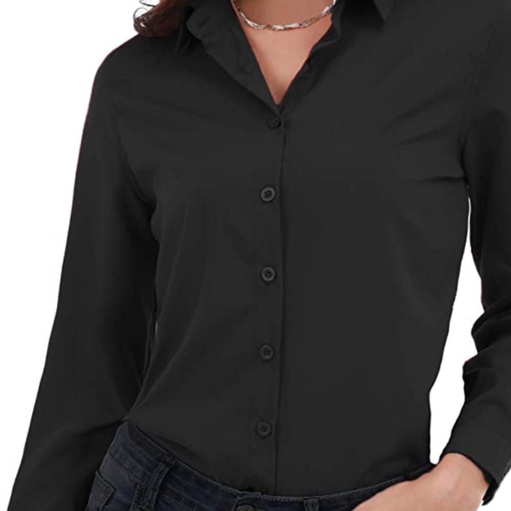 Black Basic Button Down Shirt